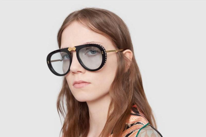 Gucci GG0307S 002 Clear Crystal Sunglasses - ModaBlvck