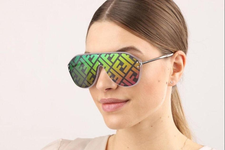 Fendi FE0039U Multicolor Monogram Aviator Sunglasses - ModaBlvck