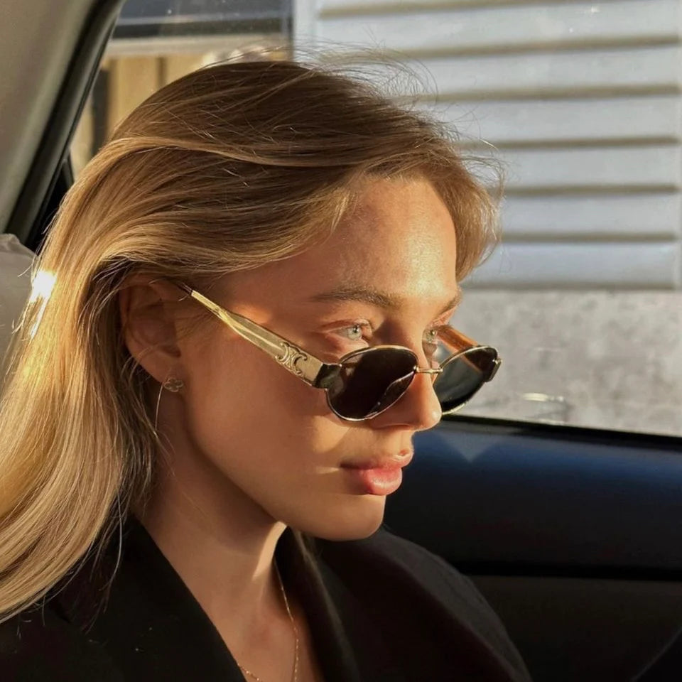 Celine CL40235U Triomphe Metal Gold Green