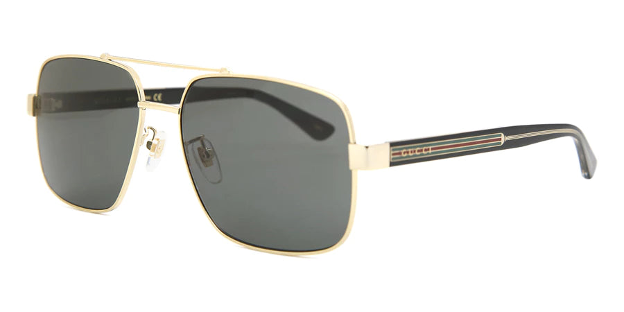 Gucci GG0529S 001 Gold Aviator Sunglasses Grey Gradient Lenses Large 60 mm