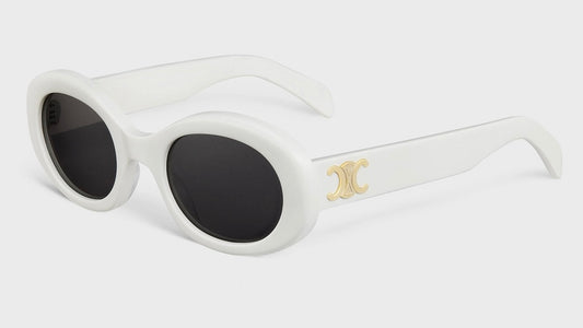 Celine Cl40194U 25A Oval Cat Eye White Sunglasses