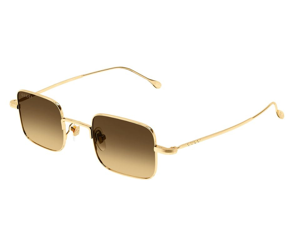Gucci GG1813S 002 Sunglasses Men's Gold/Brown Square Shape 41mm