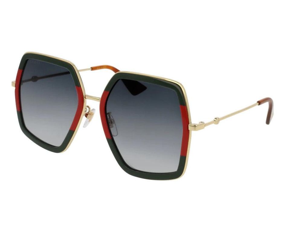 グッチ サングラス 56□19-140  GG0106S-010 Gucci GG0106S Polygon Signature Sunglasses – ModaBlvck