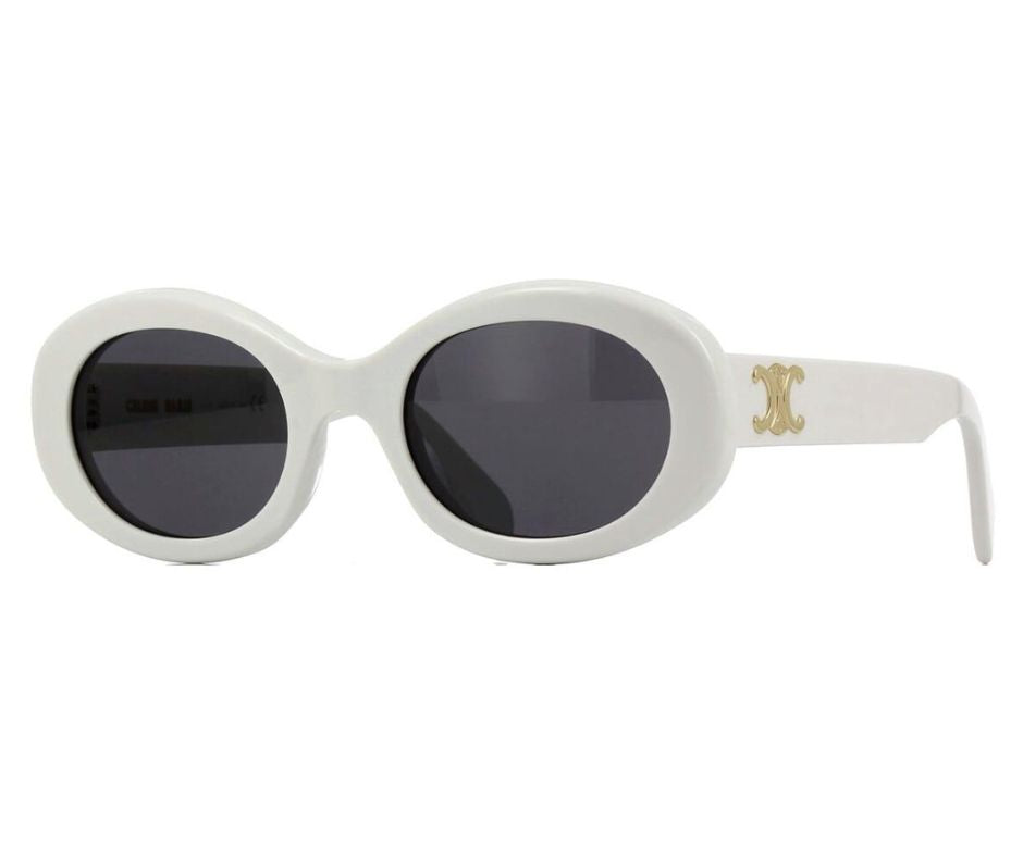 Celine Cl40194U 25A Oval Cat Eye White Sunglasses – ModaBlvck