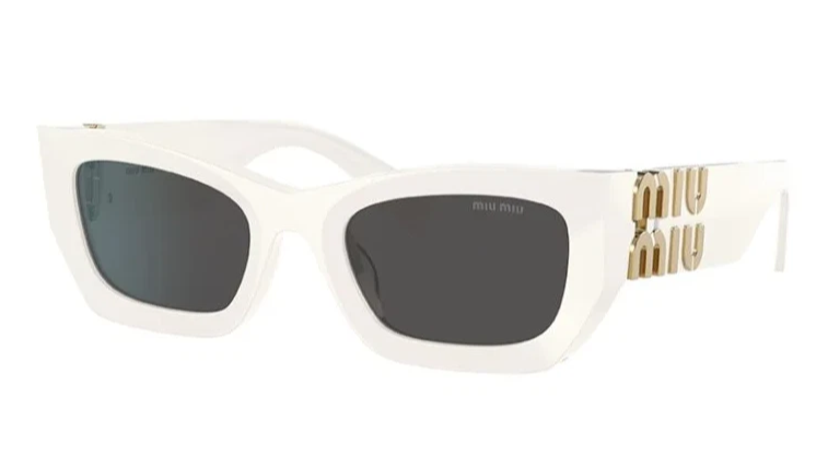 MIU MIU MU 09WS 1425S0 White Grey Women's 53 mm Sunglasses