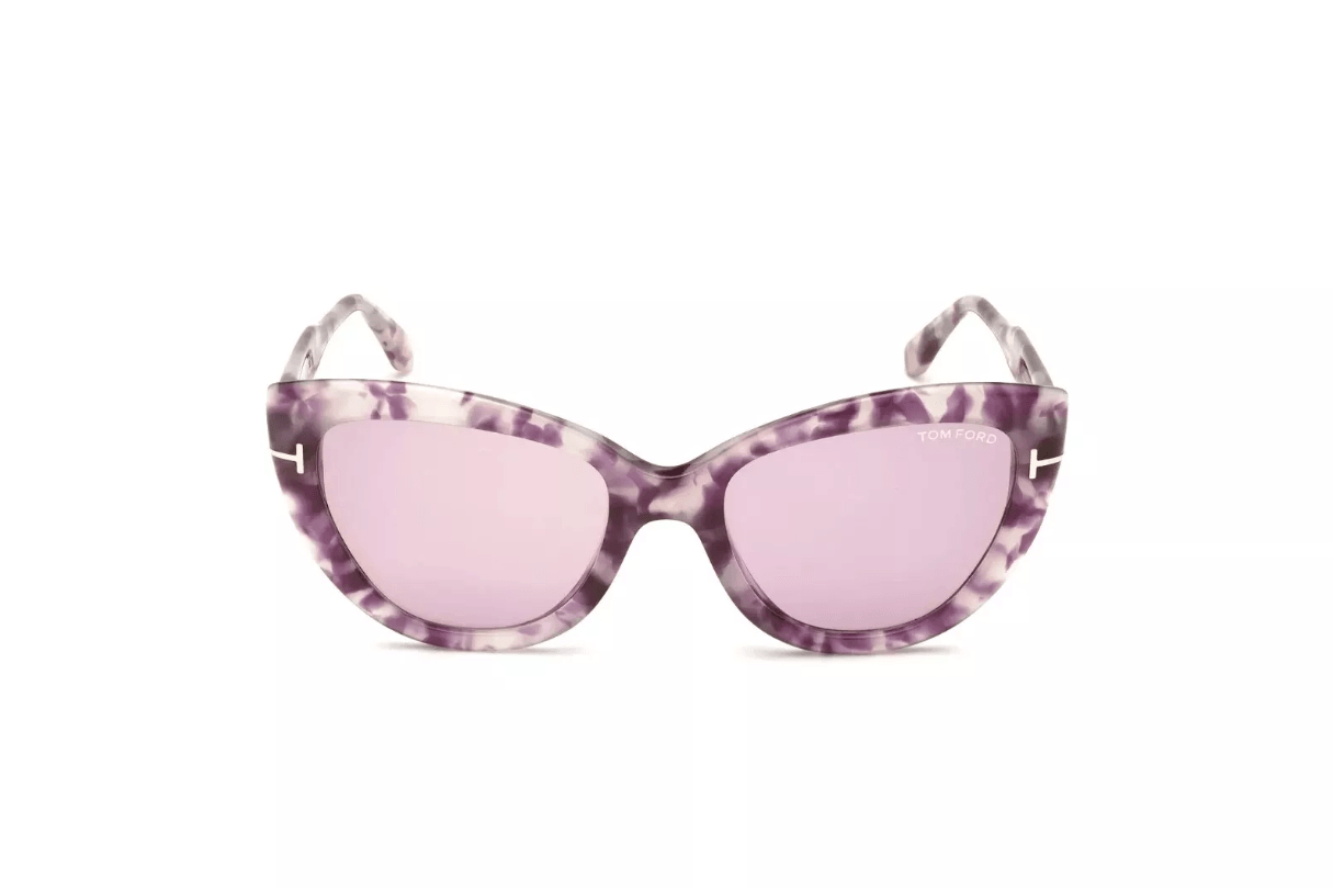 Tom Ford Anya TF762 58Y Purple Havana Cat Eye Plastic Sunglasses - ModaBlvck