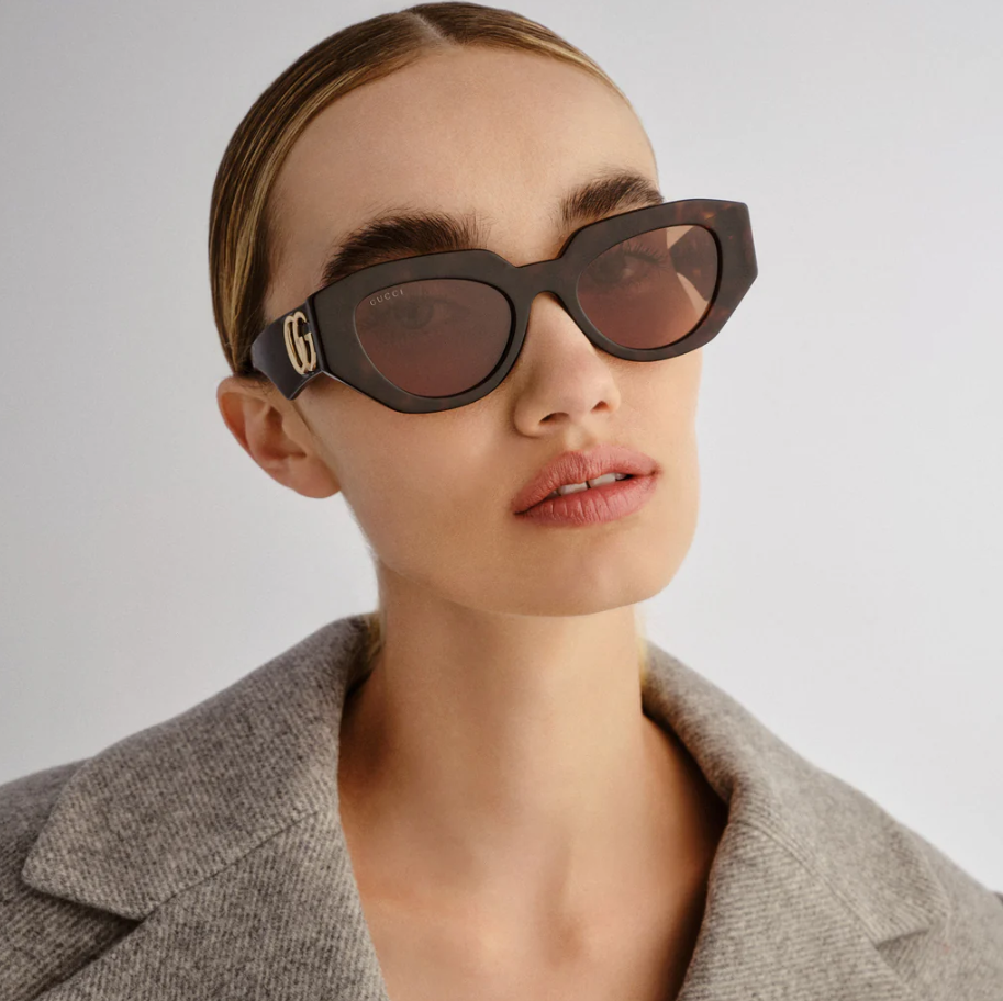 Gucci GG1421S 002 Sunglasses Women Havana 51mm New 100% Authentic