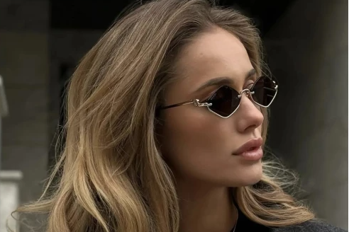 Buy GUCCI GG1604S 002 Gold Brown Lens Rimless Women Sunglasses at