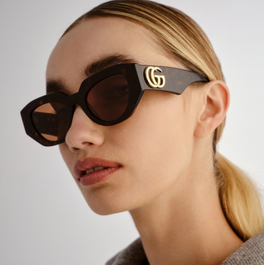 Gucci GG1421S 002 Sunglasses Women Havana 51mm New 100% Authentic