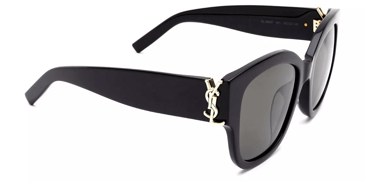 Saint Laurent SL M95/F 001 Black Gold Dark Grey Lenses Sunglasses - ModaBlvck