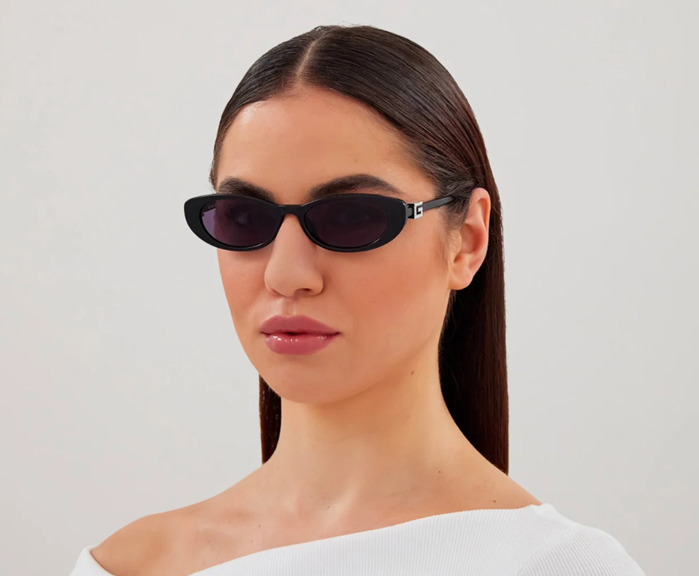 Gucci Sunglasses GG1680S 002 Black with Silver Crystal Stud Detail Gray