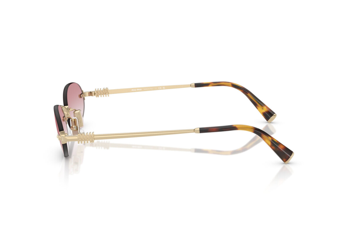 Miu Miu Logo MU A54S ZVN70O Round Sunglasses in Gold / Pink Gradient Lens