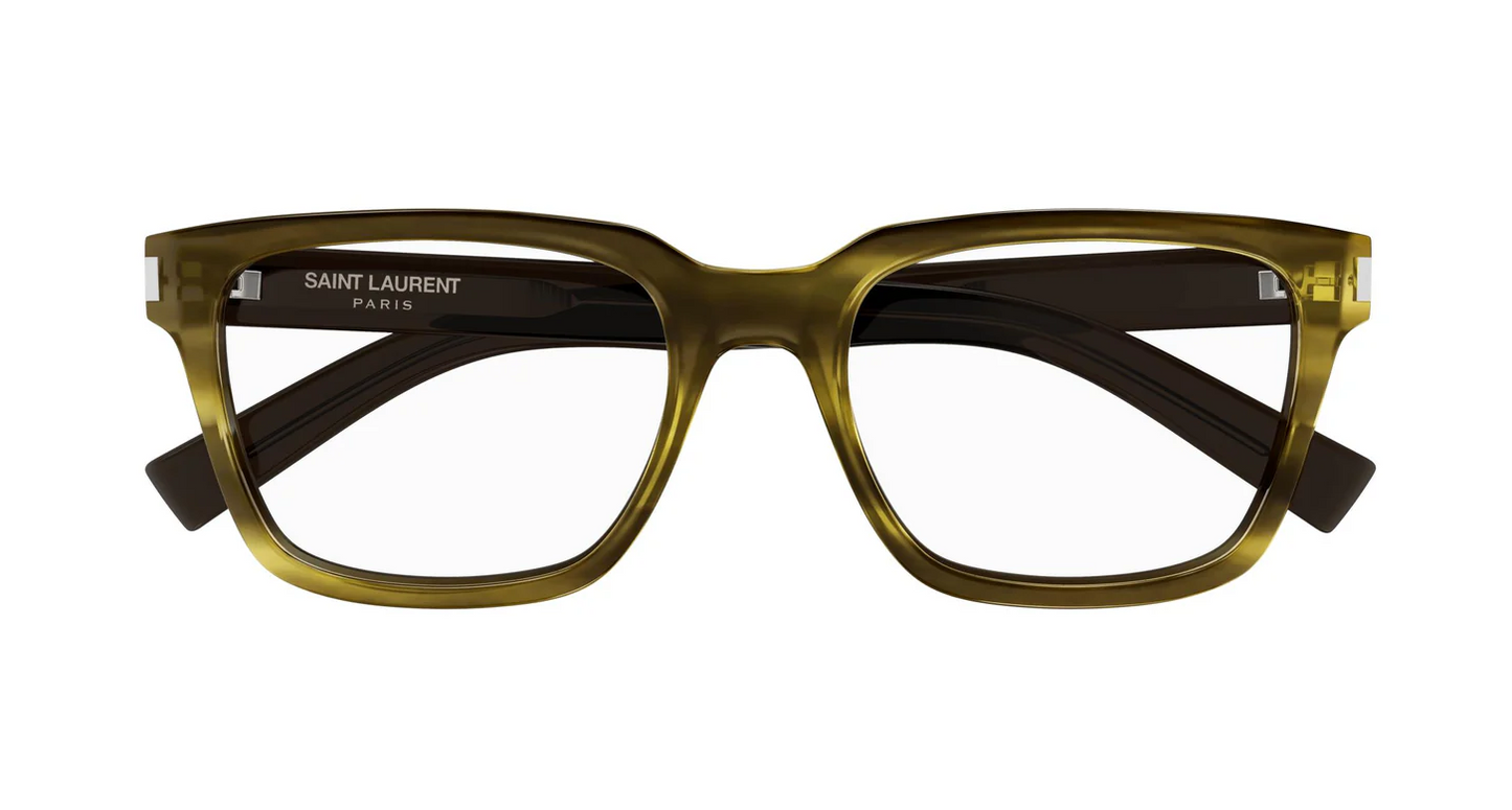 Saint Laurent SL 621 006 54 Eyeglasses Havana Crystal Transparent