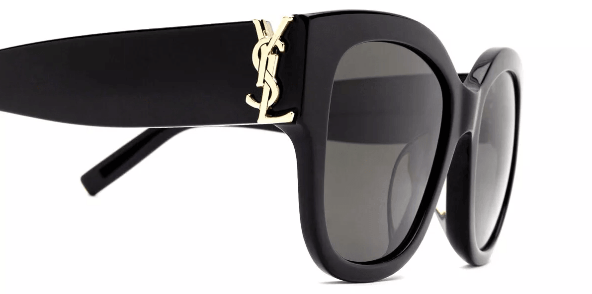 Saint Laurent SL M95/F 001 Black Gold Dark Grey Lenses Sunglasses - ModaBlvck