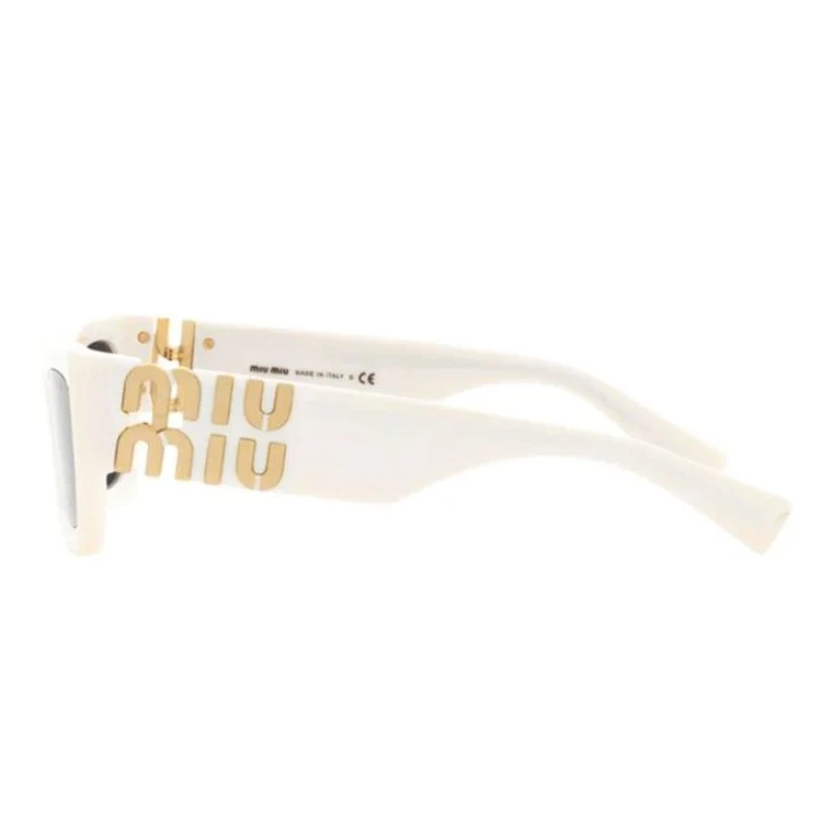 MIU MIU MU 09WS 1425S0 White Grey Women's 53 mm Sunglasses