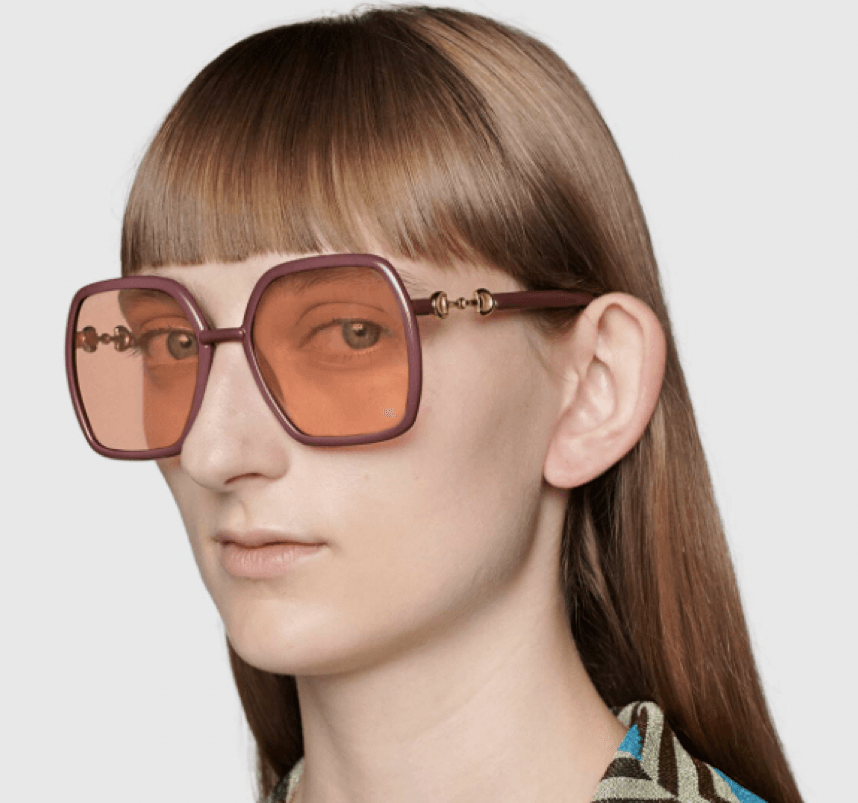 Gucci GG0890S 003 Women's Pink Frame Orange Lens Sunglasses - ModaBlvck