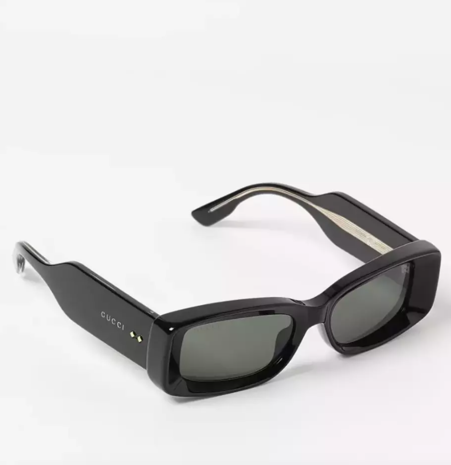 Gucci Faceted Rectangular Sunglasses GG1528S 001 Black 53mm