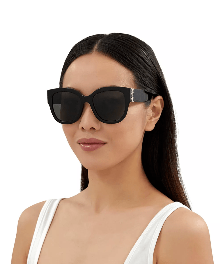 Saint Laurent SL M95/F 001 Black Gold Dark Grey Lenses Sunglasses - ModaBlvck
