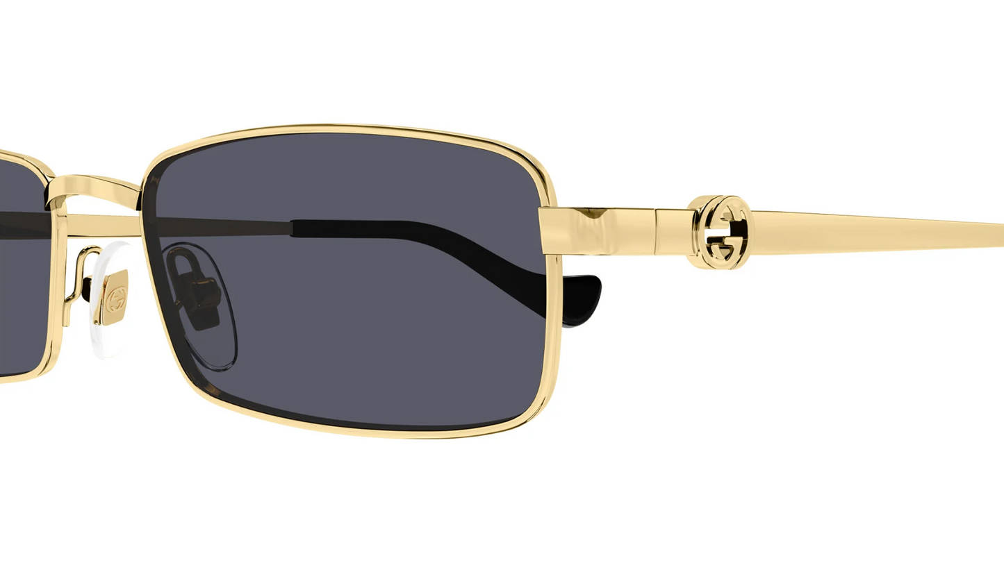 GUCCI GG1600S 001 Gold Grey Unisex Large 56mm Sunglasses