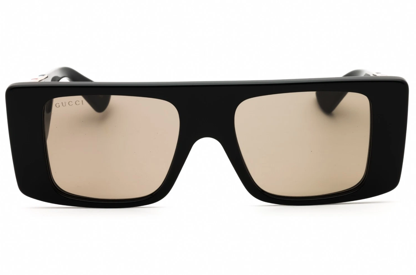 Gucci GG1888S 001 Sunglasses Men's Black/Brown Lenses Rectangle Shape 50mm