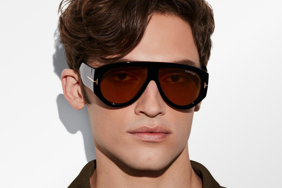 TOM FORD TF 1044 Bronson Sunglasses 01A Black Gray lenses 60 New