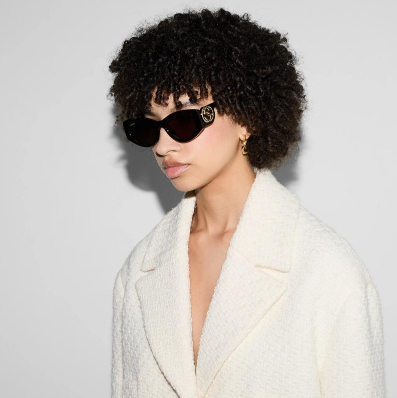 Gucci GG1691S 001 Women's Black/Grey Cat-Eye Sunglasses 54mm