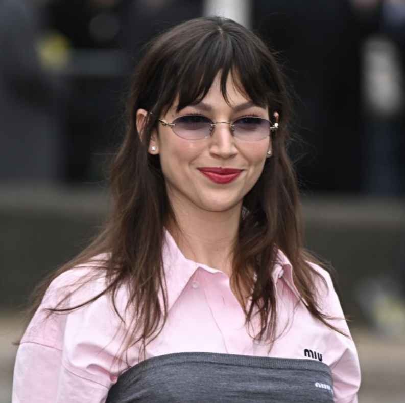 Miu Miu Logo MU A54S ZVN70O Round Sunglasses in Gold / Pink Gradient Lens