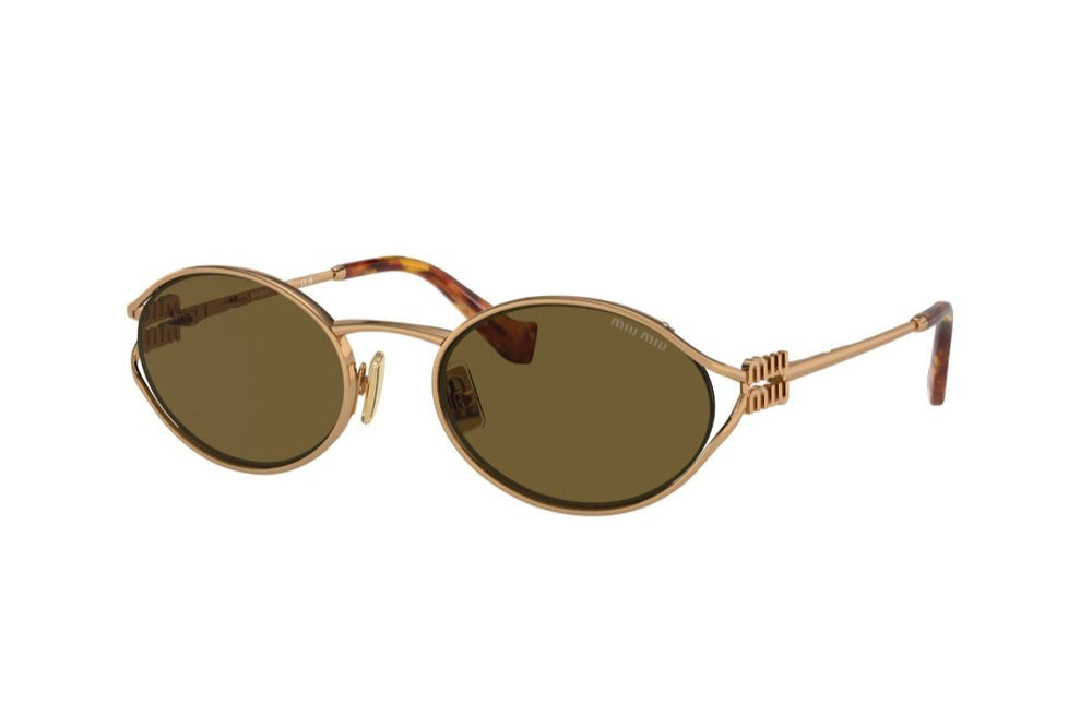 MIU MIU MU52YS 70E01T 54 Metal Oval Gold SUNGLASSES