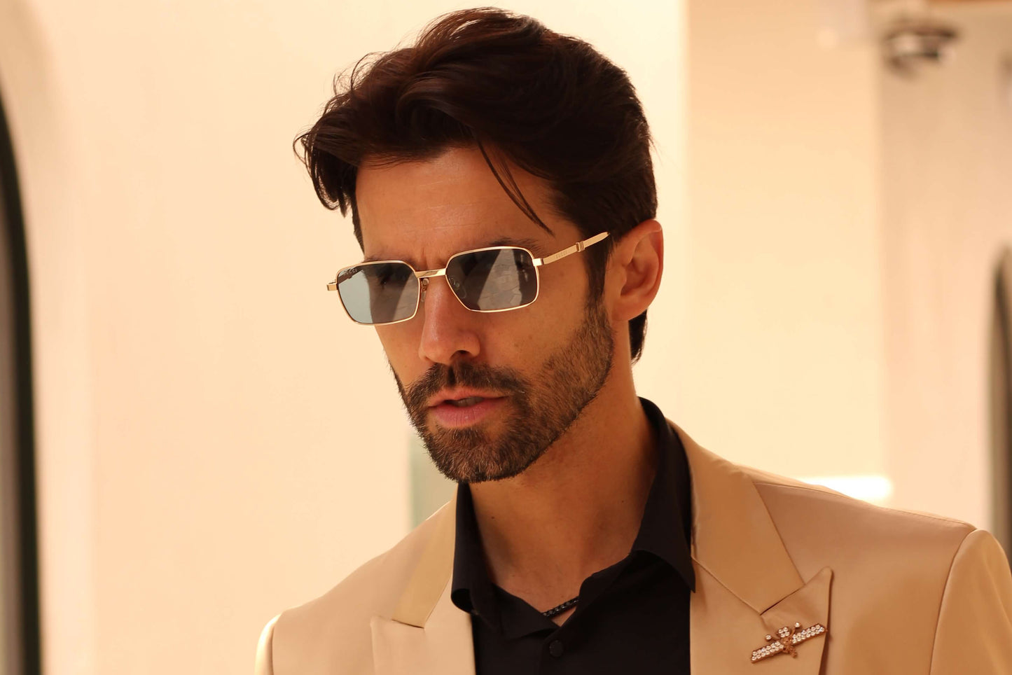 Gucci Sunglasses GG1495S 003 Gold Blue