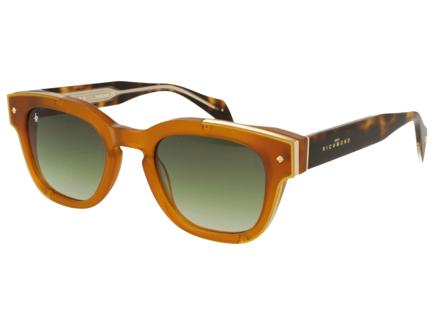 John Richmond RIS.048.05 Amber Havana Square Sunglasses