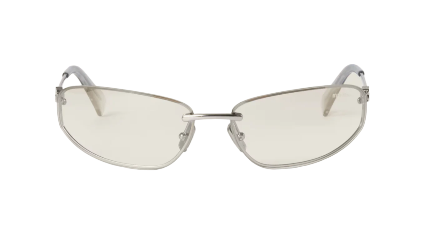 Miu Miu MU A50S Oval Rimless Sunglasses Clear