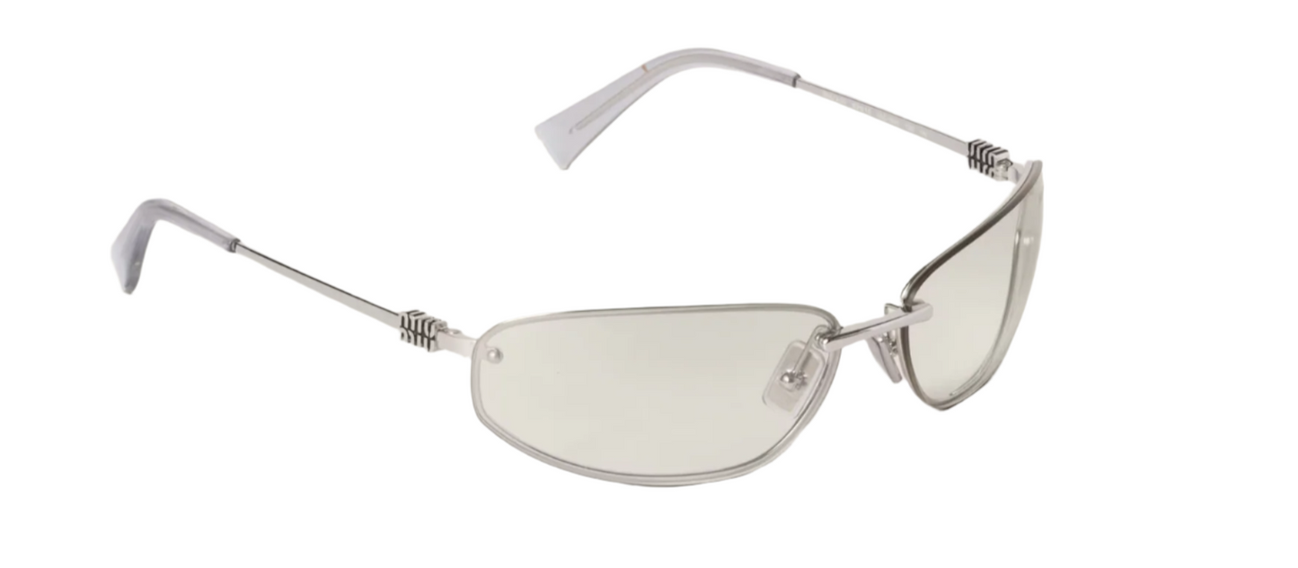 Miu Miu MU A50S Oval Rimless Sunglasses Clear