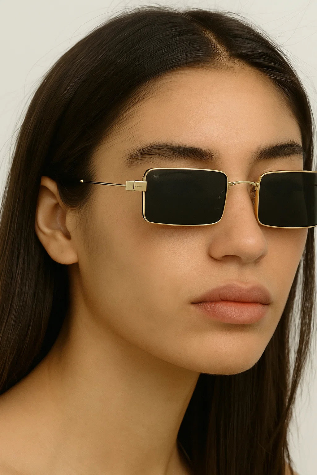 John Richmond RIS.077.12 Gold Metal Rectangular Designer Sunglasses
