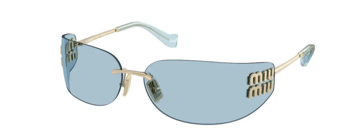 Buy Miu Miu MU A51S ZVN10P Pale Gold Rimless Rectangle 