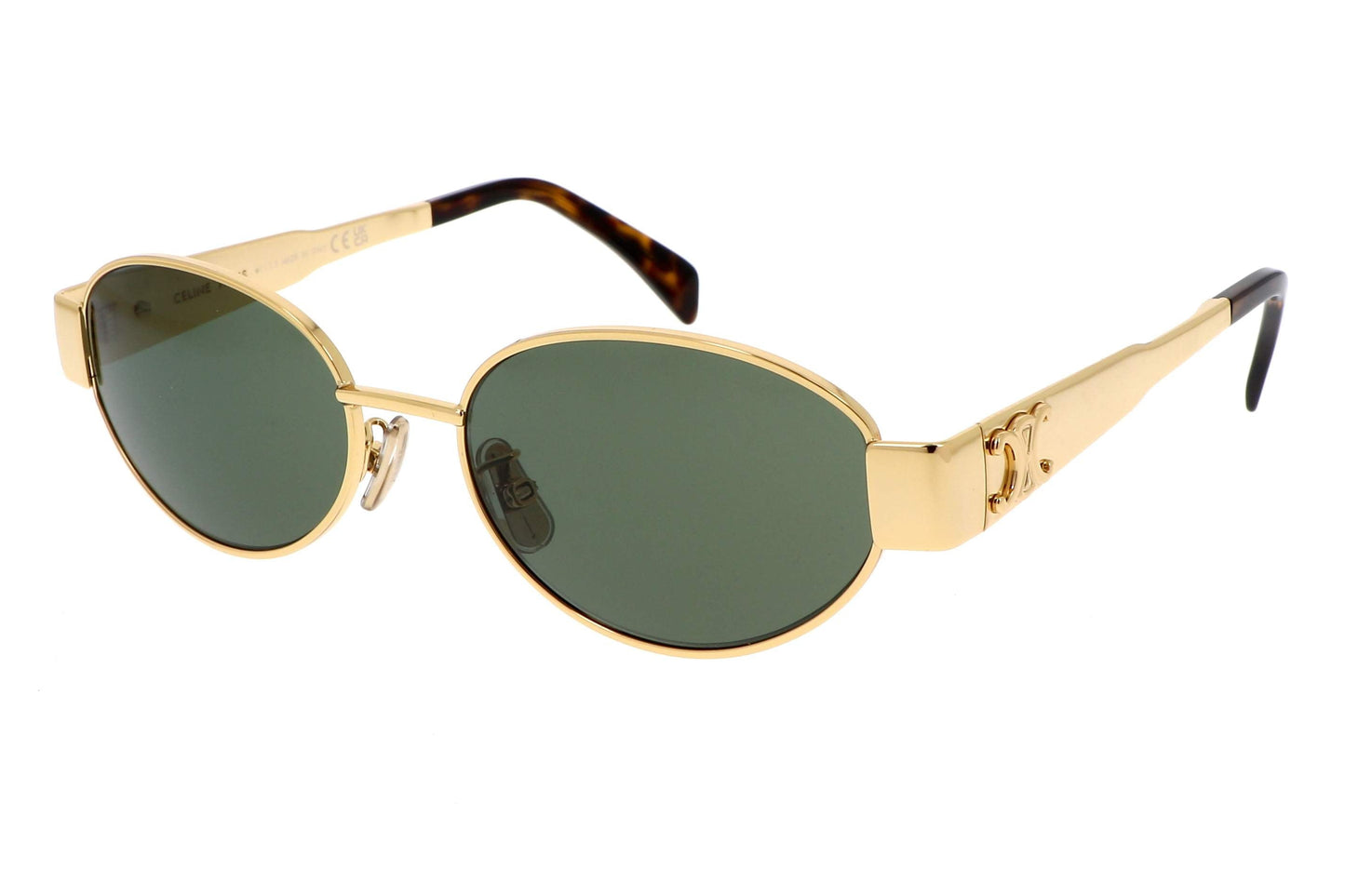 Celine CL40235U Triomphe Metal Gold Green