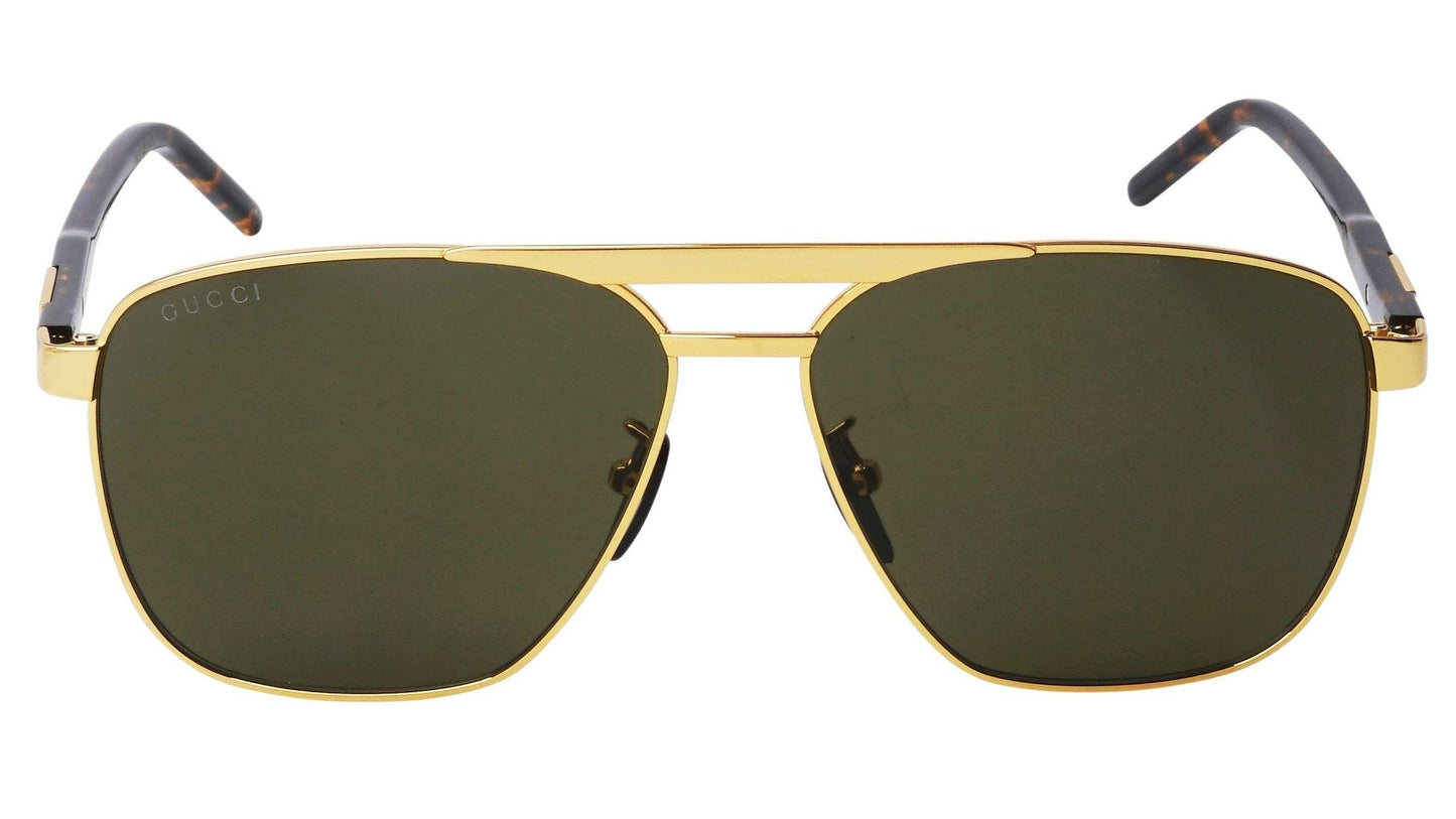 Gucci GG1164 004 Gold Frame with Green Lenses Sunglasses - ModaBlvck