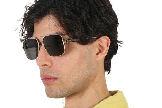 Gucci GG0529S 001 Gold Aviator Sunglasses Grey Gradient Lenses Large 60 mm