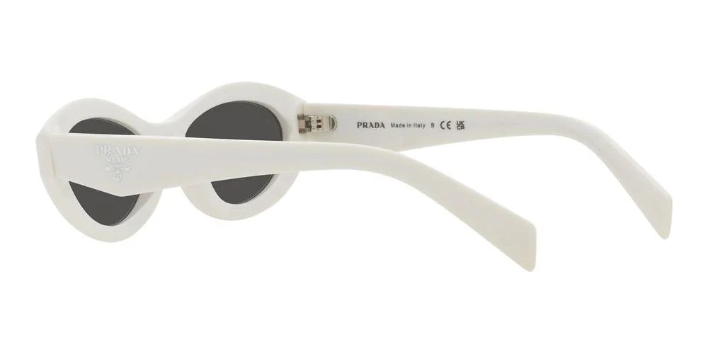 Prada 17K-08Z WHITE/DARK GREY Sunglasses  oversized square frame