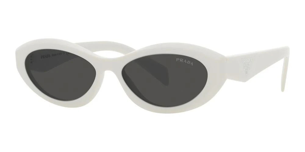 Prada PR26Z 17K-08Z WHITE/DARK GREY Sunglasses oversized square frame