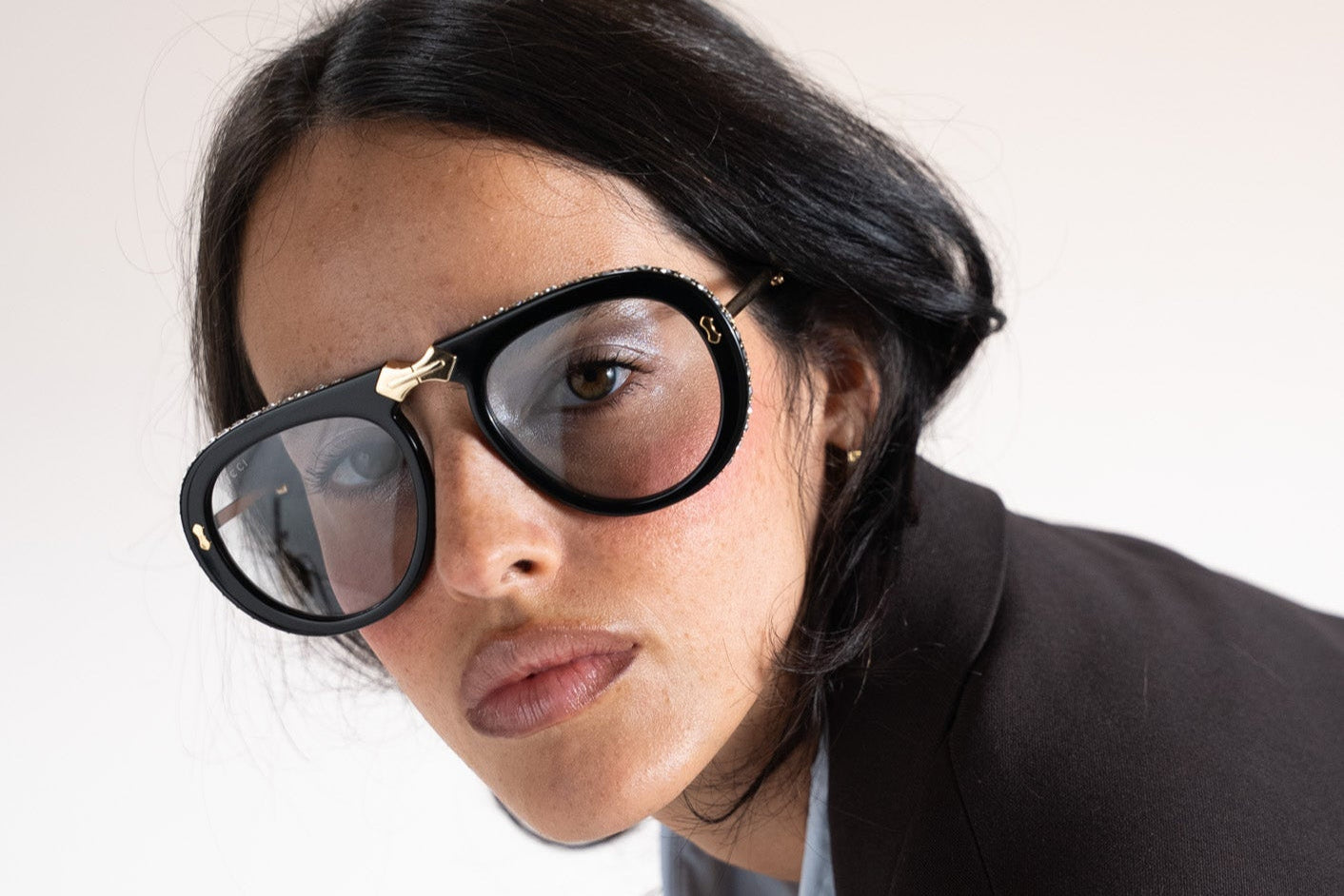 Buy Gucci GG0307S 002 Clear Crystal Sunglasses at best price