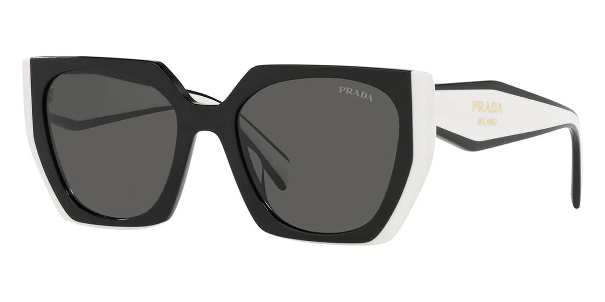 Prada PR 15WS 09q-5s0 Square Black/White Oversized Sunglasses