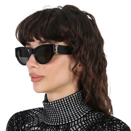 Saint Laurent SL M94-001 Black/Gray Cat-Eye Women Sunglasses - ModaBlvck
