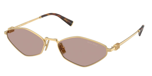 Miu Miu SMU 56SZ 5AK201 Gold & Pink Oversized Square Sunglasses – 56mm