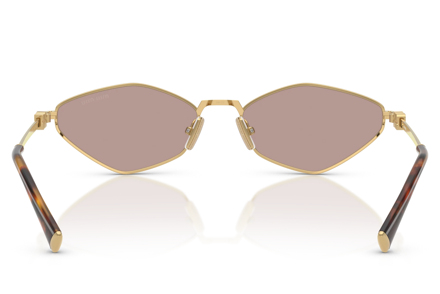 Miu Miu SMU 56SZ 5AK201 Gold & Pink Oversized Square Sunglasses – 56mm