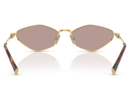 Miu Miu SMU 56SZ 5AK201 Gold & Pink Oversized Square Sunglasses – 56mm