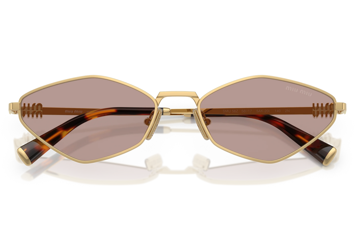 Miu Miu SMU 56SZ 5AK201 Gold & Pink Oversized Square Sunglasses – 56mm