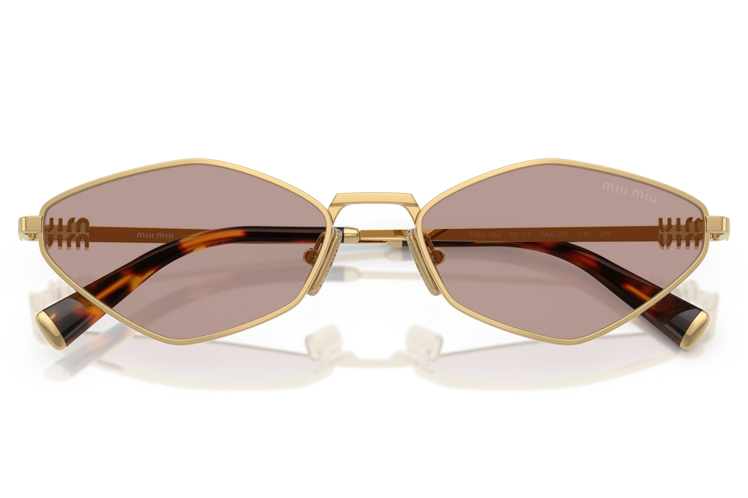 Miu Miu SMU 56SZ 5AK201 Gold & Pink Oversized Square Sunglasses – 56mm