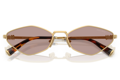Miu Miu SMU 56SZ 5AK201 Gold & Pink Oversized Square Sunglasses – 56mm