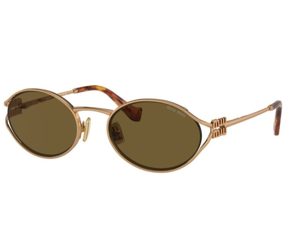 MIU MIU MU52YS 70E01T 54 Metal Oval Gold SUNGLASSES VIP