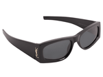 Saint Laurent Sunglasses SL-M140/F-001 Rectangle Black Frame Grey Lens - ModaBlvck